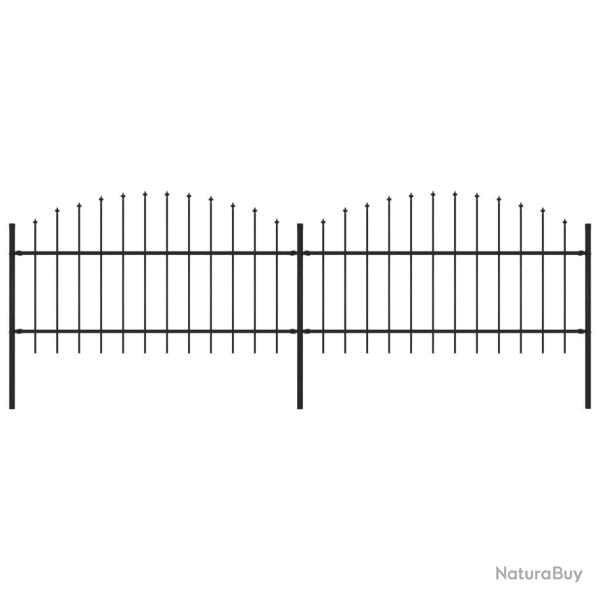 Clture de jardin  dessus en lance Acier (1-1,25)x3,4 m Noir alsavelo