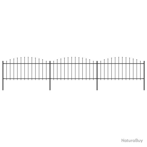 Clture de jardin  dessus en lance Acier (0,5-0,75)x5,1 m Noir alsavelo