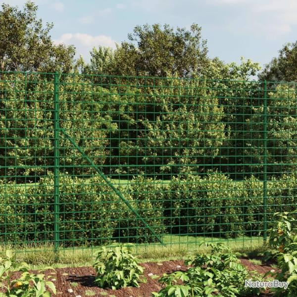 Cl�ture en treillis m�tallique avec bride vert 1,8x25 m