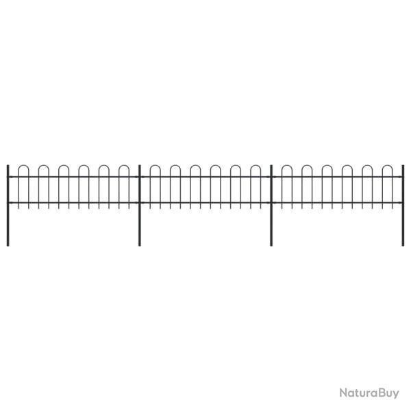 Cl�ture de jardin avec arceau en acier 537 x 60 cm Noir