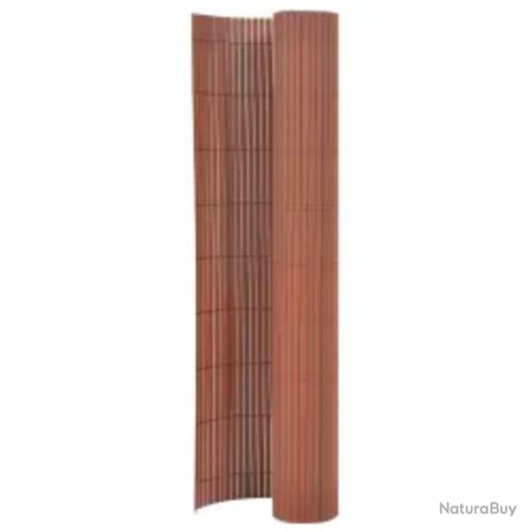 Cl�ture de jardin double face 110x400 cm Marron