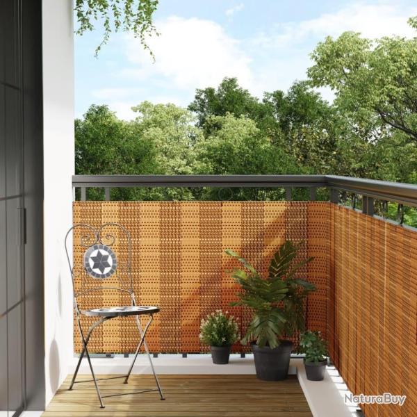Paravent de balcon marron clair 400x80 cm r�sine tress�e