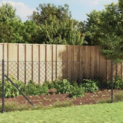Cl&ocirc;ture &agrave; mailles losang&eacute;es avec ancrage anthracite 0,8x25 m
