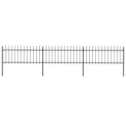 Cl&ocirc;ture de jardin avec dessus en forme de lance en acier 537 x 80 cm Noir