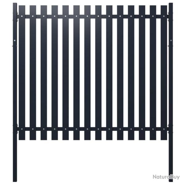 Panneau clture Anthracite 174,5x170 cm Acier enduit de poudre alsavelo