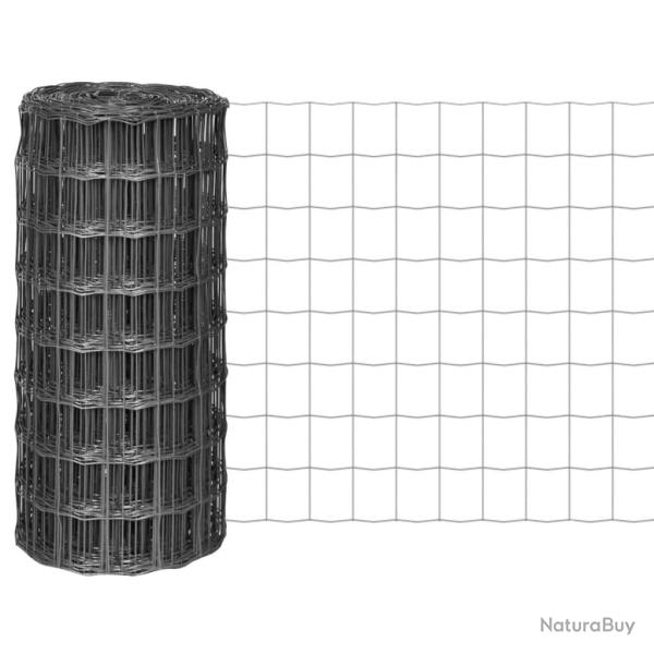 Cl�ture euro Acier 25 x 0,8 m Gris alsavelo