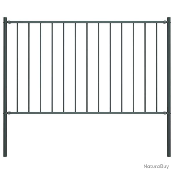 Panneau clture et poteaux acier enduit de poudre anthracite alsavelo