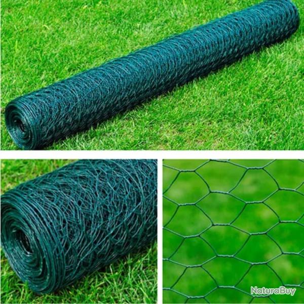 Cl�ture en treillis acier hexagonal 1x25 m vert fonc�