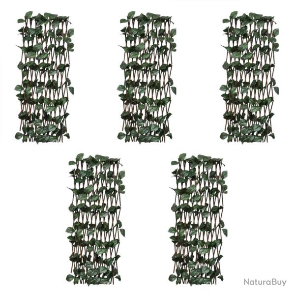 Cl�tures � treillis de saule 5pcs feuille artificielle 180x30cm alsavelo
