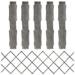 Cl&ocirc;ture &agrave; treillis 5 pcs Gris Bois de sapin massif 180x60 cm