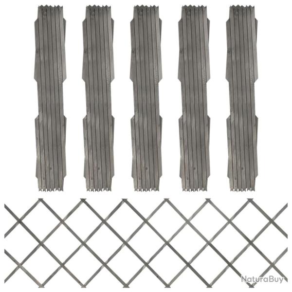 Cl�ture � treillis 5 pcs Gris Bois de sapin massif 180x60 cm