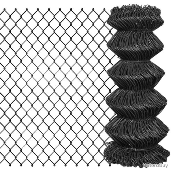 Cl�ture � mailles Acier 15 x 0,8 m Gris