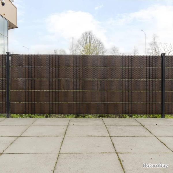 Paravents de balcon 10pcs marron et noir 255x19cm r�sine tress�