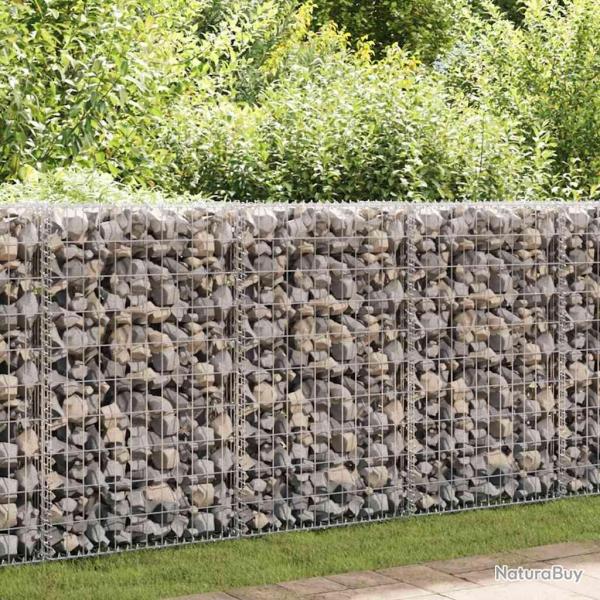 Mur en gabion avec couvercles Acier galvanis� 60x50x100 cm