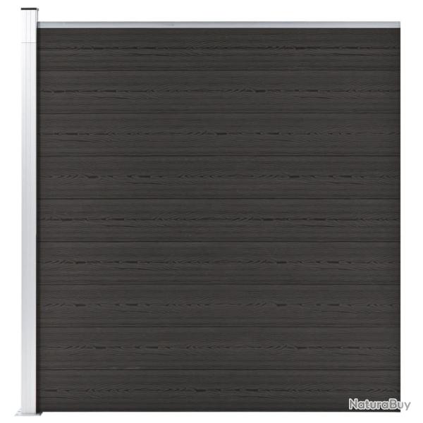 Panneau de cl�ture WPC 175x186 cm Noir