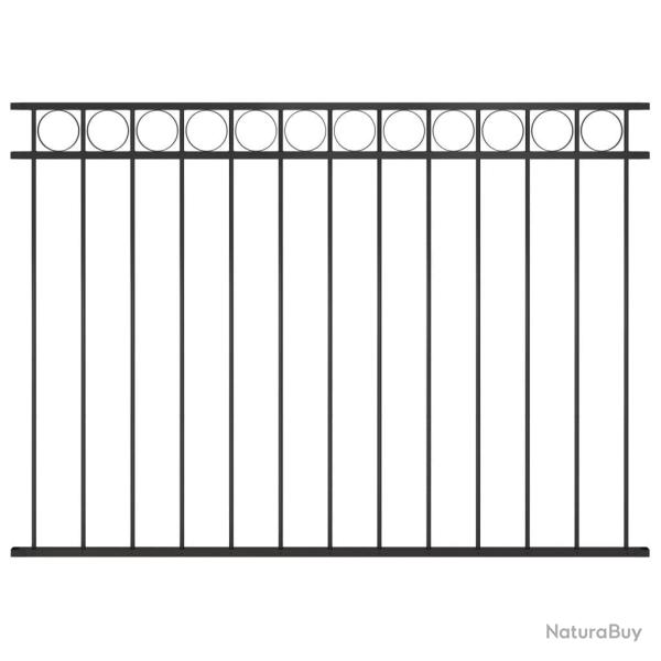 Panneau de cl�ture ASSEN en acier noir 1,7 x 1,2 m