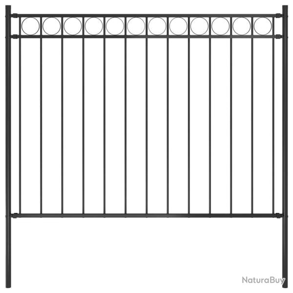Cl�ture de jardin Acier 1,7x1,2 m Noir alsavelo