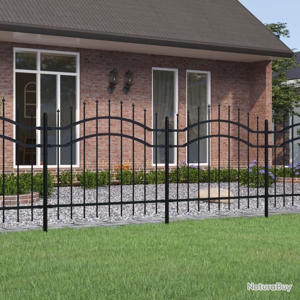 Cl�ture de jardin Woerden avec pointe en forme de lance, acier noir 240 x 100 cm