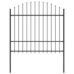 Cl&ocirc;ture de jardin Woerden avec pointe en acier noir 170&nbsp;x&nbsp;175&nbsp;cm