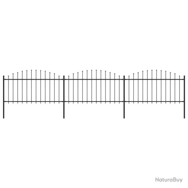 Clture de jardin  dessus en lance Acier (1,25-1,5)x5,1 m Noir alsavelo
