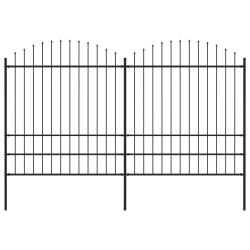 Cl&ocirc;ture de jardin &agrave; dessus en lance Acier (1,75-2)x3,4 m Noir