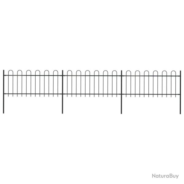 Cl�ture de jardin avec arceau en acier 537 x 80 cm Noir