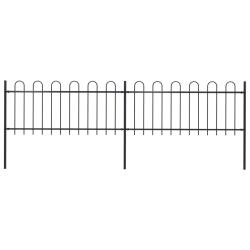 Cl&ocirc;ture de jardin avec arceau en acier 359 x 80 cm Noir