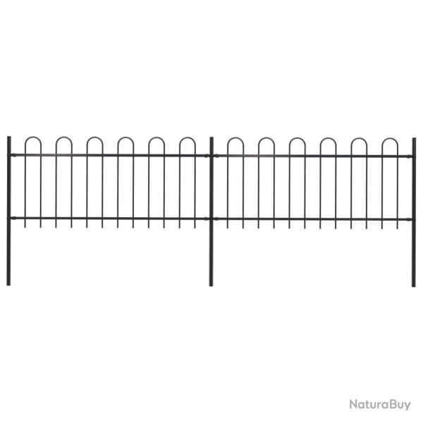 Cl�ture de jardin avec arceau en acier 359 x 80 cm Noir