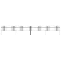 Cl&ocirc;ture de jardin avec arceau en acier 714,5 x 60 cm Noir