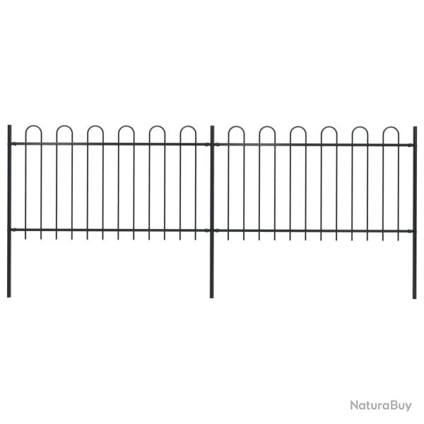 Cl�ture de jardin avec arceau en acier 359 x 100 cm Noir