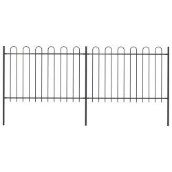 Cl&ocirc;ture de jardin avec arceau en acier 359 x 120 cm Noir