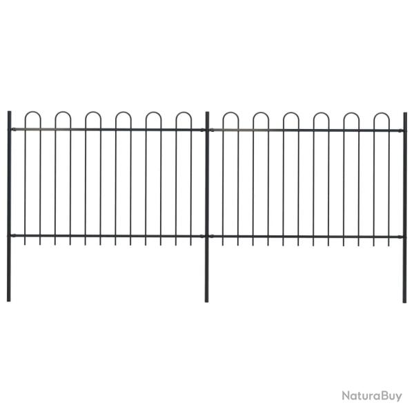 Cl�ture de jardin avec arceau en acier 359 x 120 cm Noir