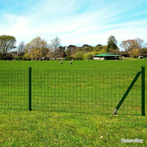 Clture euro Acier 25 x 1,0 m Vert alsavelo