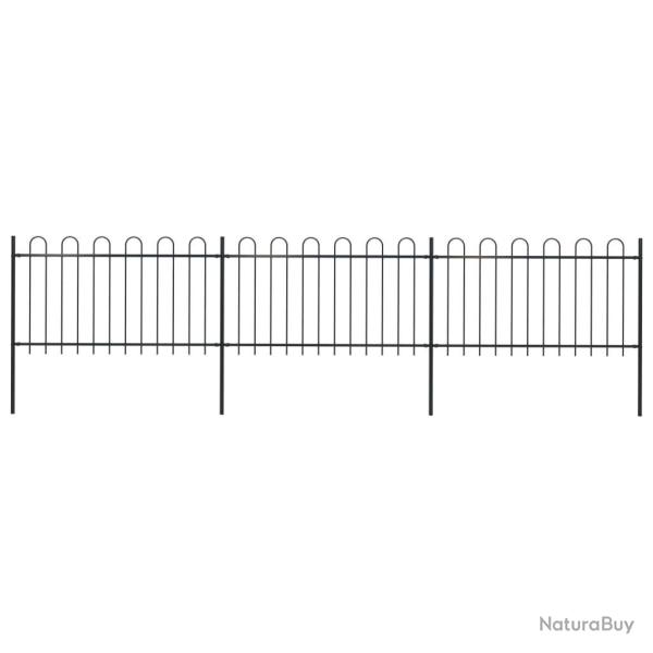 Cl�ture de jardin avec dessus en cerceau Acier 5,1 x 1 m Noir alsavelo