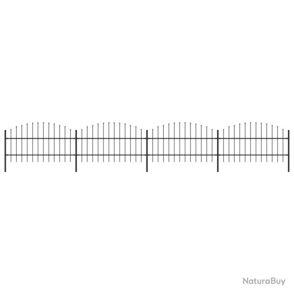 Clture de jardin  dessus en lance Acier (0,75-1)x6,8 m Noir alsavelo