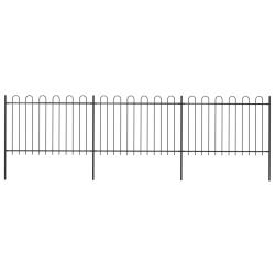Cl&ocirc;ture de jardin avec arceau en acier 537 x 120 cm Noir