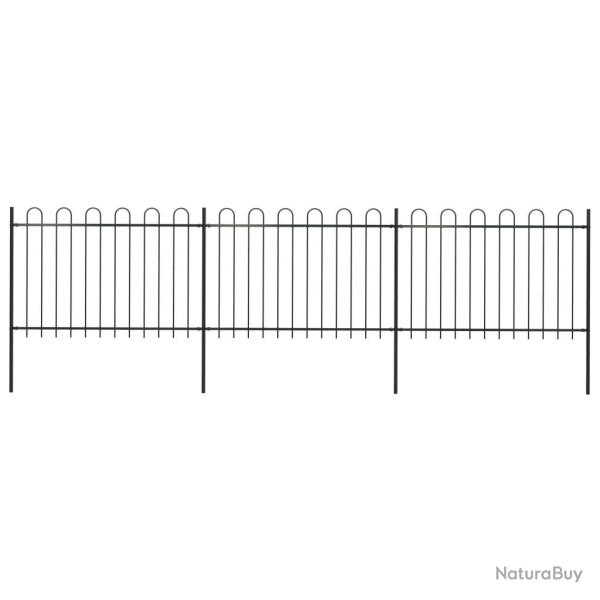 Cl�ture de jardin avec dessus en cerceau Acier 5,1 x 1,2 m Noir alsavelo