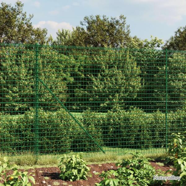Cl�ture en treillis m�tallique et piquet d'ancrage vert 1,6x25m