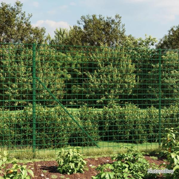 Cl�ture en treillis m�tallique et piquet d'ancrage vert 1,4x25m
