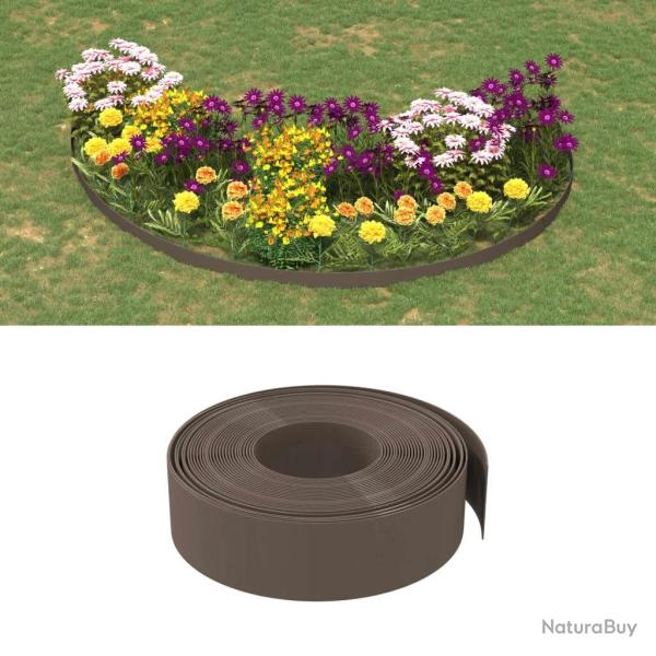 Bordures de jardin 4 pcs marron 10 m 15 cm poly�thyl�ne alsavelo