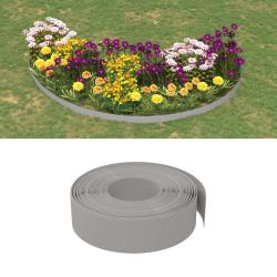 Bordures de jardin 4 pcs gris 10 m 15 cm poly&eacute;thyl&egrave;ne