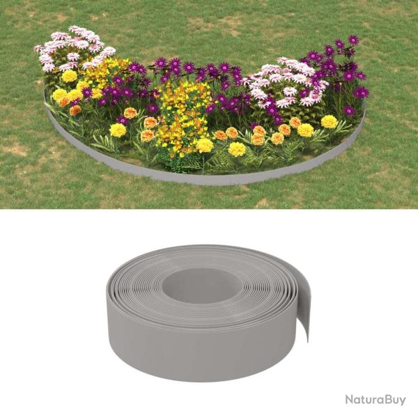 Bordures de jardin 4 pcs gris 10 m 15 cm poly�thyl�ne