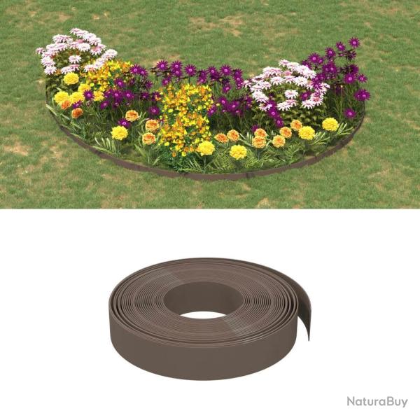 Bordures de jardin 4 pcs marron 10 m 10 cm poly�thyl�ne