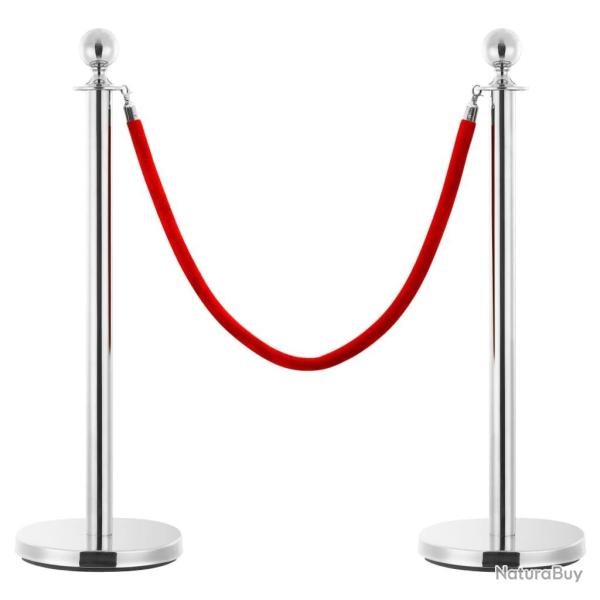 Corde de colonne Rouge et argent� Velours