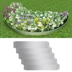 Bordure de pelouse 5 pcs Acier galvanis&eacute; 100 x 19 cm