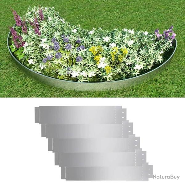 Bordure de pelouse 5 pcs Acier galvanis� 100 x 19 cm