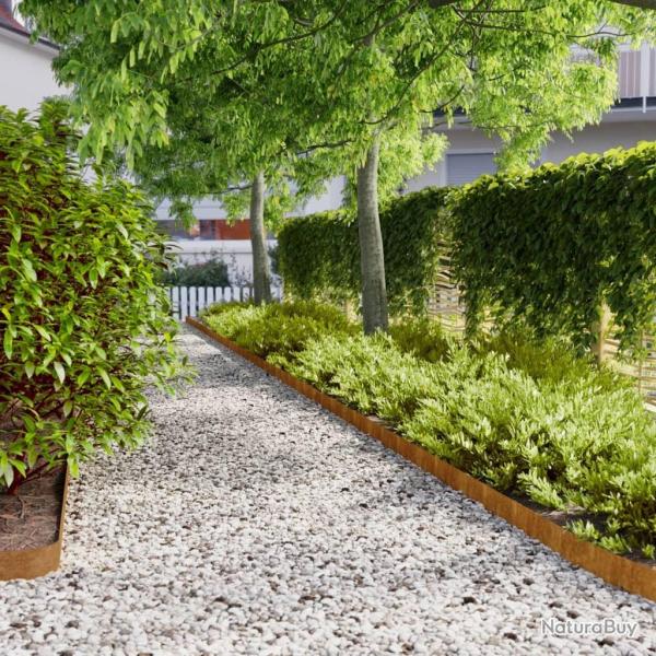 Bordures de pelouse 10 pcs 10x103 cm acier corten flexible