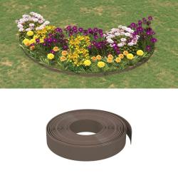 Bordures de jardin 3 pcs marron 10 m 10 cm poly&eacute;thyl&egrave;ne alsavelo