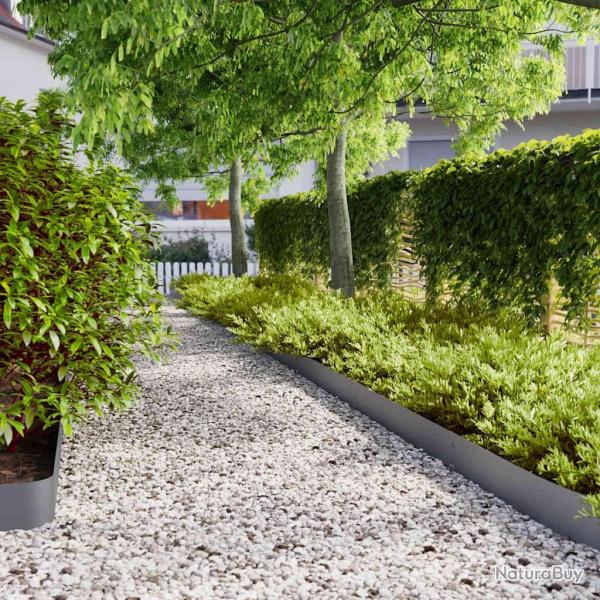 Bordures pelouse 10pcs anthracite 15x103cm acier lamin� � froid