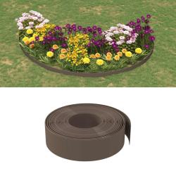 Bordures de jardin 5 pcs marron 10 m 15 cm poly&eacute;thyl&egrave;ne